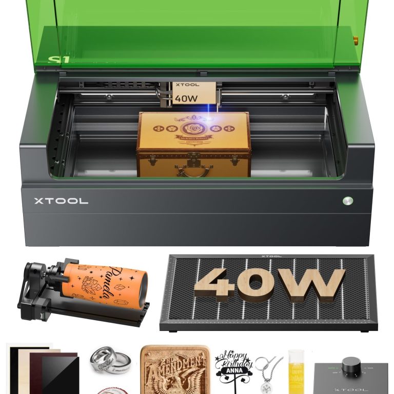 xTool S1 40w laser with rotary attachment xTool S1 40w laser